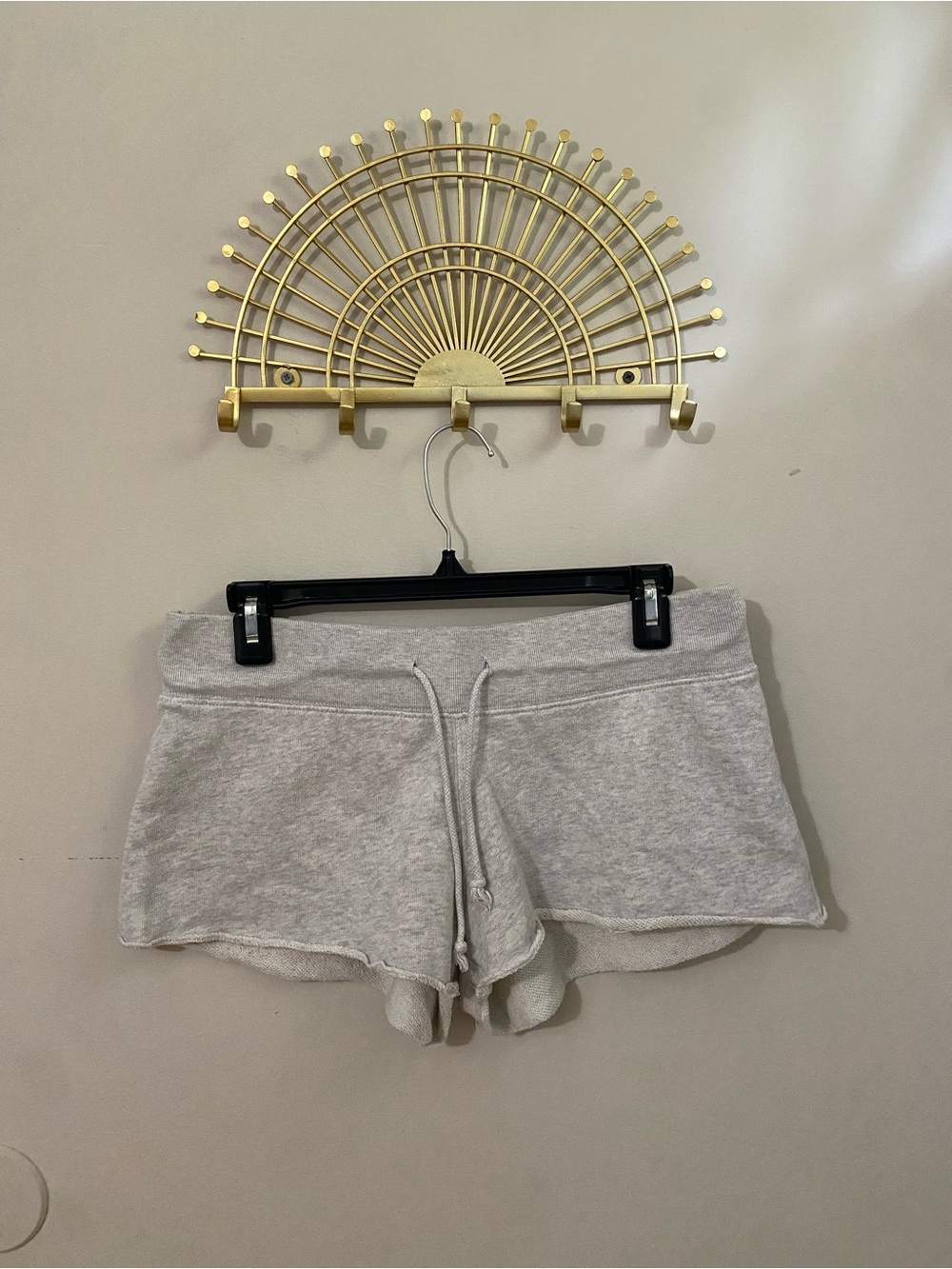 Brandy Melville Light Gray Terry Drawstring Lounge Shorts